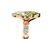 Solitaire Engagement Ring Setting for Fancy Yellow Marquise Center with Bezel-Dot Beaded Band and Prong Head in Rose Gold