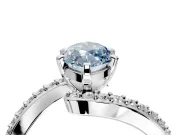Solitaire Engagement Ring Setting for Fancy Blue Marquise Center with Pave Bypass Swirl Band and Prong Head in Platinum