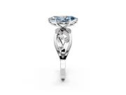 Solitaire Engagement Ring Setting for Fancy Blue Marquise Center with Criss-Cross Accent Band and Prong Head in Platinum