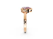 Cluster Engagement Ring Setting for Fancy Pink Pear-Shaped Center with Milgrain Shoulder Clusters and Prong Head in Rose Gold