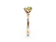 Solitaire Engagement Ring Setting for Fancy Yellow Heart-Shaped Center with Bezel Station Band and Prong Head in Rose Gold
