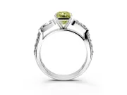 Channel-Set Engagement Ring Setting for Fancy Yellow Radiant Cut Center with Baguette Band and Prong Head in White Gold
