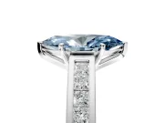 Solitaire Engagement Ring Setting for Fancy Blue Marquise Center with Princess Cut Channel Band and Prong Head in White Gold