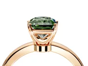 Solitaire Engagement Ring Setting for Fancy Green Radiant Cut Center with Plain Band and Tulip Prong Head in Rose Gold