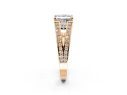 Split Shank Engagement Ring Setting for Princess Cut Center with Pave Split Shank and Prong Head in Rose Gold