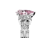 Solitaire Engagement Ring Setting for Fancy Pink Pear-Shaped Center with Filigree Band and Prong Head in Platinum