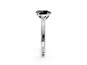 Solitaire Engagement Ring Setting for Fancy Black Pear-Shaped Center with Engraved Milgrain Band and Prong Head in Platinum