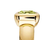 Solitaire Engagement Ring Setting for Fancy Yellow Asscher Cut Center with Wide Band and Bezel Head in Yellow Gold