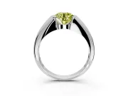 Tension Engagement Ring Setting for Fancy Yellow Round Cut Center with Wide Tapered Band and Tension Head in Platinum