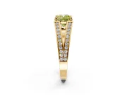 Split Shank Engagement Ring Setting for Fancy Yellow Cushion Cut Center with Pave Split Shank and Prong Head in Yellow Gold