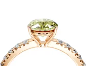 Solitaire Engagement Ring Setting for Fancy Yellow Oval Center with Large Accent Band and Prong Head in Rose Gold