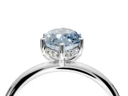 Hidden Halo Engagement Ring Setting for Fancy Blue Marquise Center with Thin Round-Wire Band and Prong Head in Platinum