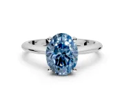 Solitaire Engagement Ring Setting for Fancy Blue Oval Center with Knife Ridge Band and Claw Prong Head in Platinum