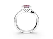 Bezel Engagement Ring Setting for Fancy Pink Princess Cut Center with Wide Channel-Set Band and Bezel Head in Platinum