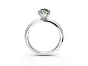 Solitaire Engagement Ring Setting for Fancy Green Marquise Center with Wide Knife Ridge Band and Prong Head in White Gold