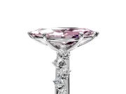 Cluster Engagement Ring Setting for Fancy Pink Marquise Center with Round Cut Accent Band and Prong Head in Platinum