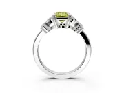 Floral Engagement Ring Setting for Fancy Yellow Emerald Cut Center with Marquise Cluster Shoulders and Prong Head in Platinum