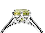Solitaire Engagement Ring Setting for Fancy Yellow Princess Cut Center with Cathedral Band and Prong Head in White Gold
