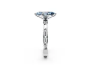 Solitaire Engagement Ring Setting for Fancy Blue Marquise Center with Channel Baguette Band and Prong Head in Platinum