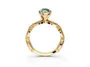 Solitaire Engagement Ring Setting for Fancy Green Marquise Center with Marquise Panel Band and Prong Head in Yellow Gold
