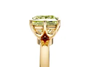 Solitaire Engagement Ring Setting for Fancy Yellow Princess Cut Center with Plain Band and Tulip Prong Head in Yellow Gold