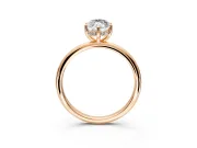 Hidden Halo Engagement Ring Setting for Marquise Center with Thin Round-Wire Band and Prong Head in Rose Gold