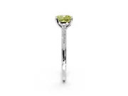 Solitaire Engagement Ring Setting for Fancy Yellow Cushion Cut Center with Channel Accents and Prong Head in Platinum