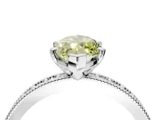 Milgrain Pave Engagement Ring Setting for Fancy Yellow Marquise Center with Accent Band and Prong Head in Platinum