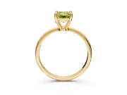 Minimalist Solitaire Engagement Ring Setting for Fancy Yellow Emerald Cut Center with Thin Band and Prong Head in Yellow Gold