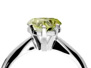 Solitaire Engagement Ring Setting for Fancy Yellow Heart-Shaped Center with Knife Ridge Band and Claw Prong Head in White Gold