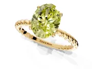 Solitaire Engagement Ring Setting for Fancy Yellow Oval Center with Plain Twisted Rope Band and Prong Head in Yellow Gold