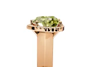 Halo Engagement Ring Setting for Fancy Yellow Heart-Shaped Center with Knife Ridge Cathedral Band and Prong Head in Rose Gold