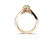 Solitaire Engagement Ring Setting for Fancy Yellow Marquise Center with Crossover Accents and Prong Head in Rose Gold
