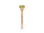 Solitaire Engagement Ring Setting for Fancy Yellow Cushion Cut Center with Plain Twisted Rope Band and Prong Head in Rose Gold