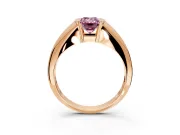 Tension Engagement Ring Setting for Fancy Pink Emerald Cut Center with Wide Tapered Band and Tension Head in Rose Gold