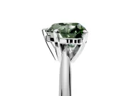 Solitaire Engagement Ring Setting for Fancy Green Heart-Shaped Center with Knife Ridge Band and Claw Prong Head in Platinum