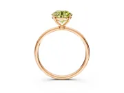 Solitaire Engagement Ring Setting for Fancy Yellow Round Cut Center with Straight Thin Band and Prong Head in Rose Gold