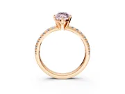 Solitaire Engagement Ring Setting for Fancy Pink Marquise Center with Large Accents and Prong Head in Rose Gold