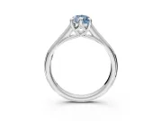 Solitaire Engagement Ring Setting for Fancy Blue Pear-Shaped Center with Cathedral Band and Prong Head in Platinum
