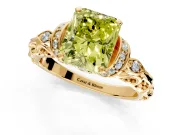 Solitaire Engagement Ring Setting for Fancy Yellow Radiant Cut Center with Filigree Band and Prong Head in Yellow Gold