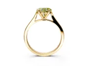 Solitaire Engagement Ring Setting for Fancy Yellow Heart-Shaped Center with Tapered Shoulders and Prong Head in Yellow Gold