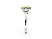 Solitaire Engagement Ring Setting for Fancy Yellow Emerald Cut Center with Plain Split Shank and Prong Head in Platinum