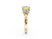 Solitaire Engagement Ring Setting for Fancy Yellow Asscher Cut Center with Marquise Flower Shoulders and Prong Head in Yellow Gold