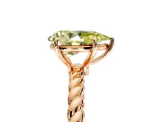 Solitaire Engagement Ring Setting for Fancy Yellow Pear-Shaped Center with Plain Twisted Rope Band and Prong Head in Rose Gold