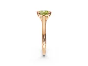 Solitaire Engagement Ring Setting for Fancy Yellow Cushion Cut Center with Cathedral Band and Prong Head in Rose Gold
