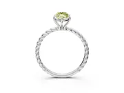 Solitaire Engagement Ring Setting for Fancy Yellow Marquise Center with Plain Twisted Rope Band and Prong Head in Sterling Silver