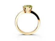 Solitaire Engagement Ring Setting for Fancy Yellow Heart-Shaped Center with Plain Band and Flat Tab Prong Head in Yellow Gold