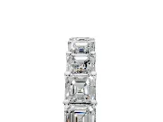 Asscher Cut Lab-Grown Diamond Half Eternity Wedding Band with Shared-Prong Setting in Platinum