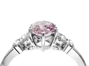 Solitaire Engagement Ring Setting for Fancy Pink Marquise Center with Marquise Flower Shoulders and Prong Head in White Gold