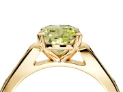 Solitaire Engagement Ring Setting for Fancy Yellow Cushion Cut Center with Channel Accents and Prong Head in Yellow Gold